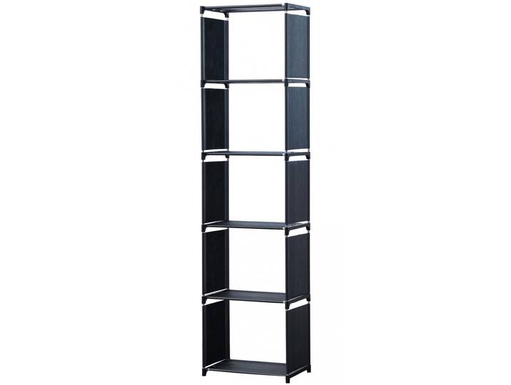 Regal mit 5 Fächern, 42 x 26 x 153 cm, schwarz