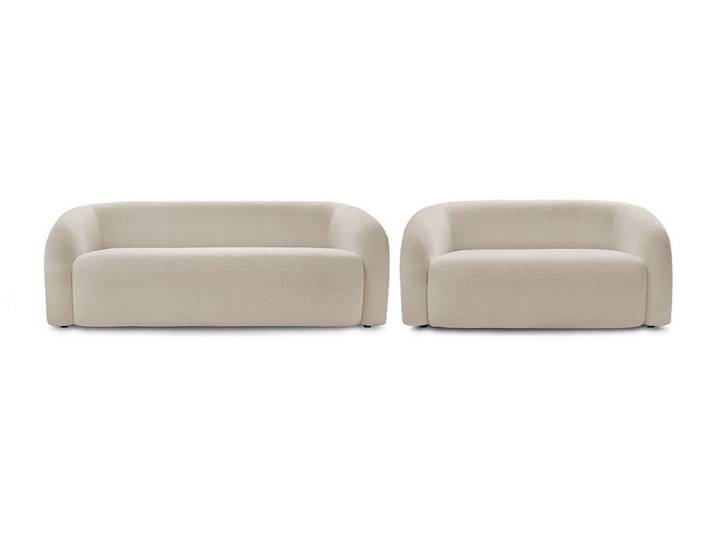 BOBOCHIC Sofa-Set ELINA Boucle-Stoff beige