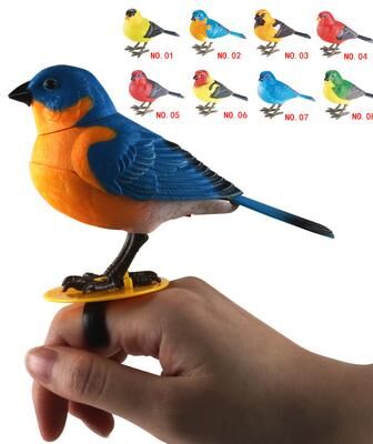 Perfect Picks Market Interactive Electric Singing Bird Toy, Simulation Electronic Bird Toys For Kids With Motion Control ring(random)