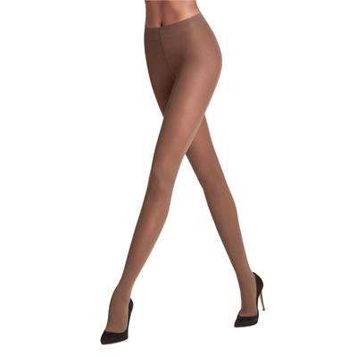 Feinstrumpfhose FALKE "Matt Deluxe", Damen, Gr. M-L, braun (espresso), Obermaterial: 84% Polyamid, 16% Elasthan, elastisch, Strumpfhosen Feinstrumpfhose, druckfreier Komfortbund, transparent, matt, fein, weich