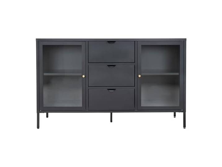möbelando Sideboard >Dalby< in Schwarz, Metall - 140x85x40cm (BxHxT)