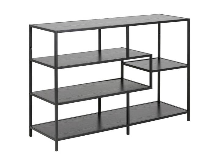 Carryhome Regal, Schwarz, Metall, Holzwerkstoff, 114.0x78.0x35.0 cm, Wohnzimmer, Regal, Bücherregale