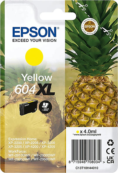 Cartucho de tinta - Epson 604XL INK, Tamaño XL, Hasta 500 páginas, Amarillo