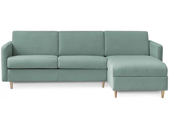 CANNES - Canapé d'angle convertible 5 places - Tweed, Vert deau