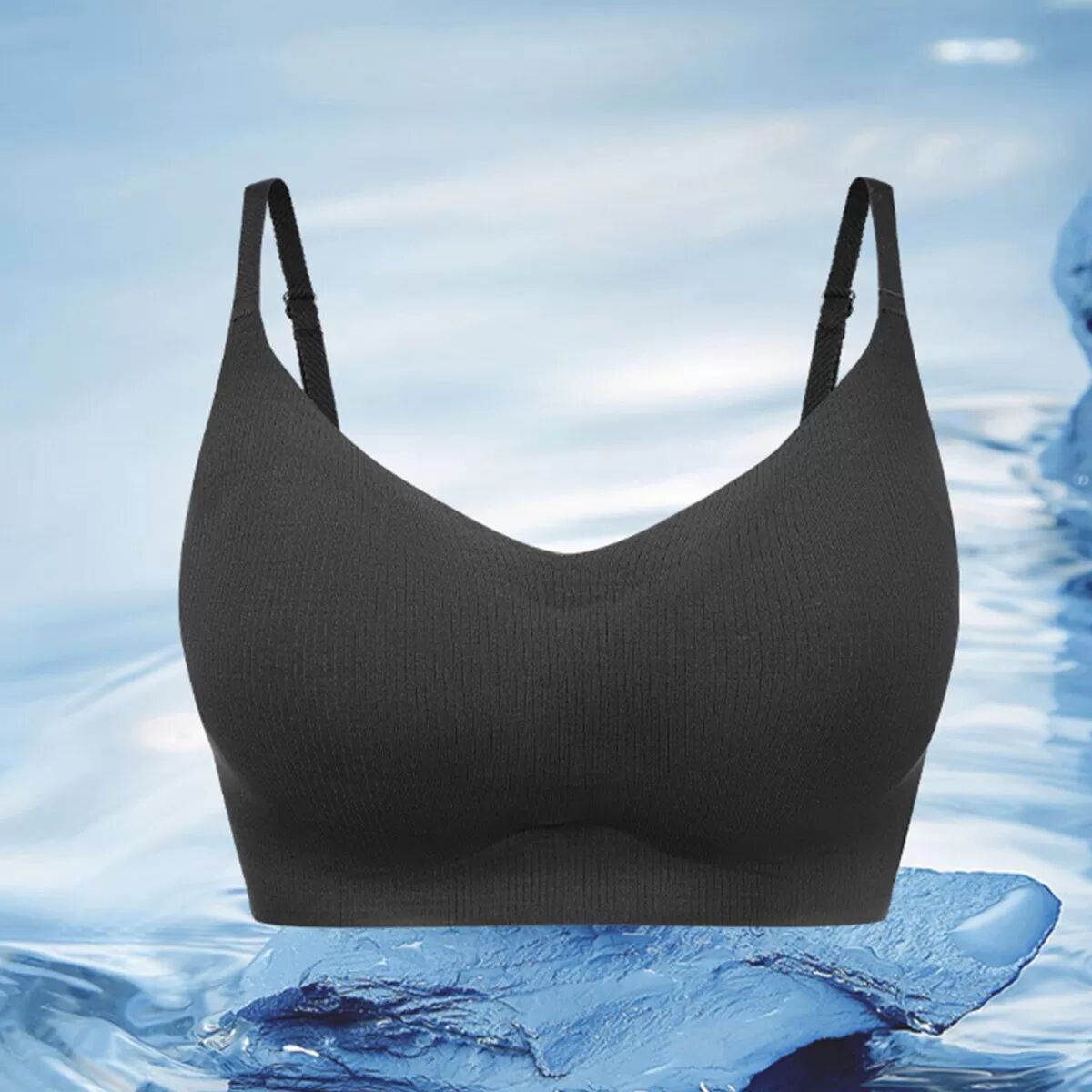 INF Elektrischer Massage-BH - Kabellos, Wiederaufladbar, Heizung & Vibration, USB-C, Abnehmbar, Waschbar, Schwarz XL XL