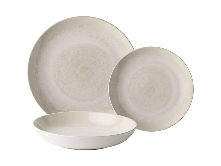 Teller-Set Elements Vulcano sand Steingut - Teller-Set