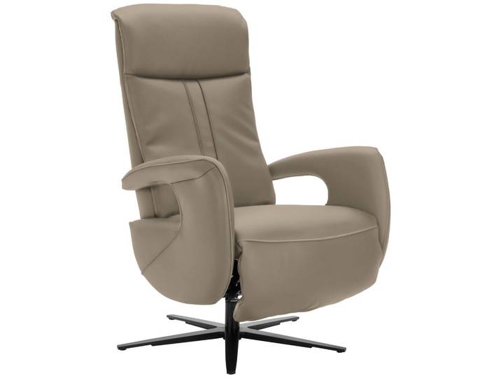Dieter Knoll Relaxsessel Dieter Knoll, Greige, Metall, Echtleder, Rindleder, 71x112x83 cm, Goldenes M, Lederauswahl, Relaxfunktion, Wohnzimmer, Sessel, Ledersessel