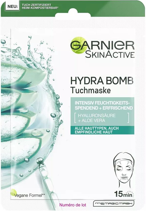 Garnier - Hydra Bomb Tuchmaske Aloe Vera Für Feuchtigkeitsbedürftige Haut, 28 g