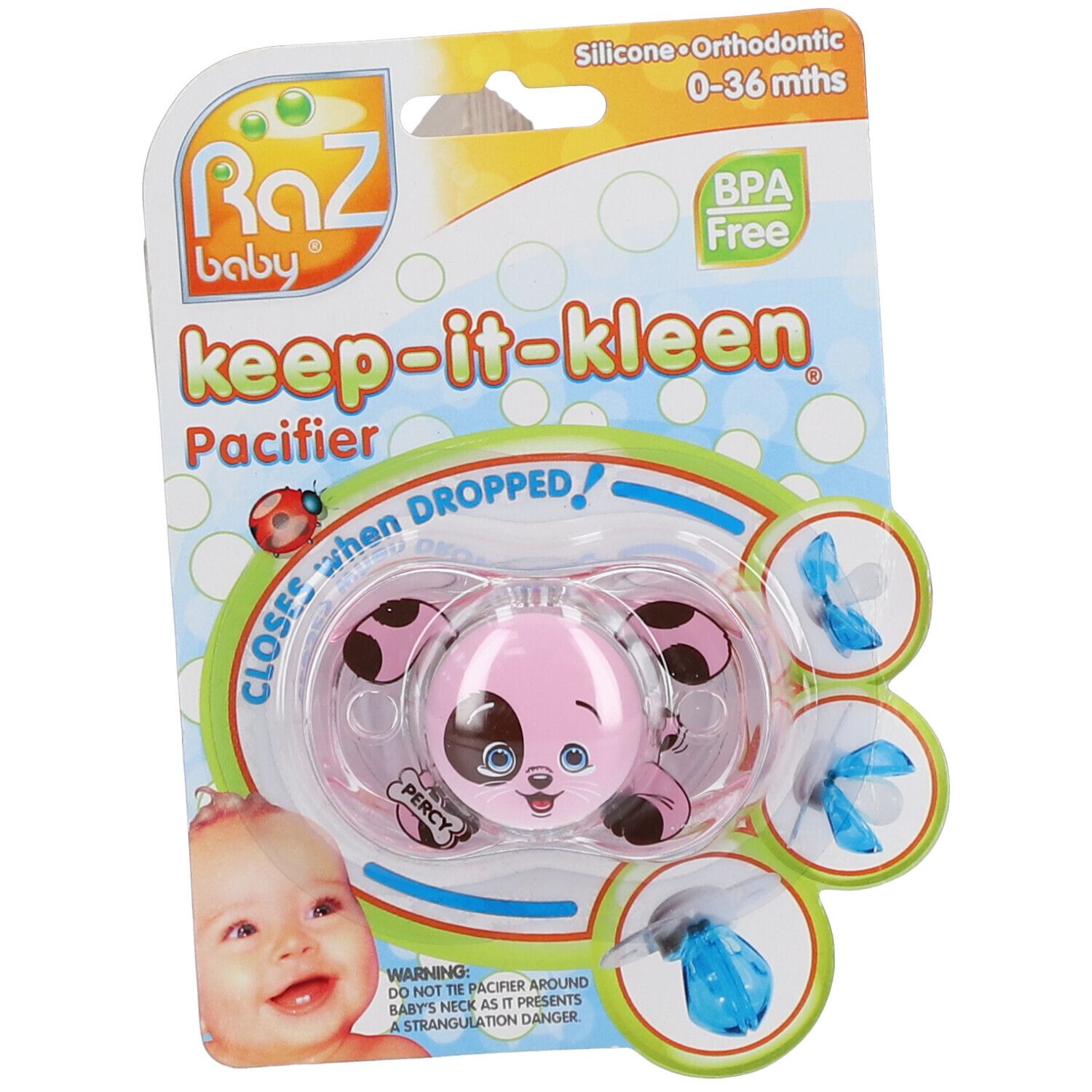 Raz Baby Fopspeen Pink Puppy 1 St Schnuller