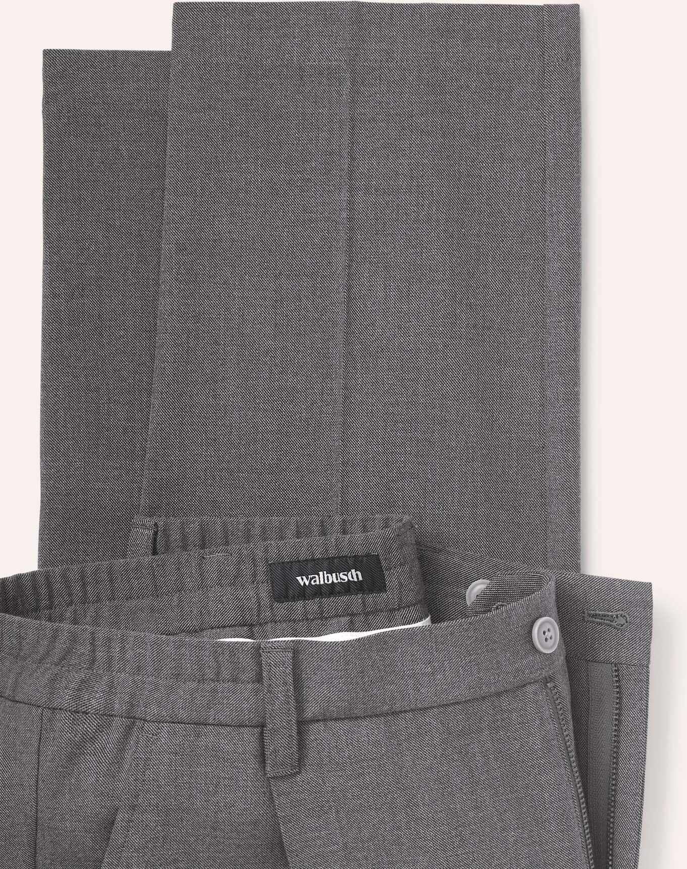 Walbusch Anzug-Chino mit elastischem Bund, Regular Fit, Farbe Grau, 102, mit Bundfalte elastisches Material Herren