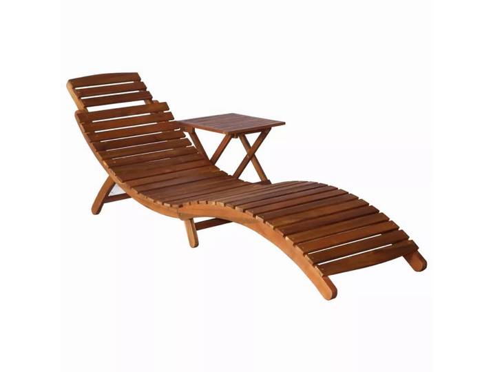 VidaXL - Sonnenliege mit tisch holz, One Size, Braun