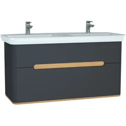 VitrA Sento Set 130 cm Waschtisch + Unterschrank Anthrazit Matt