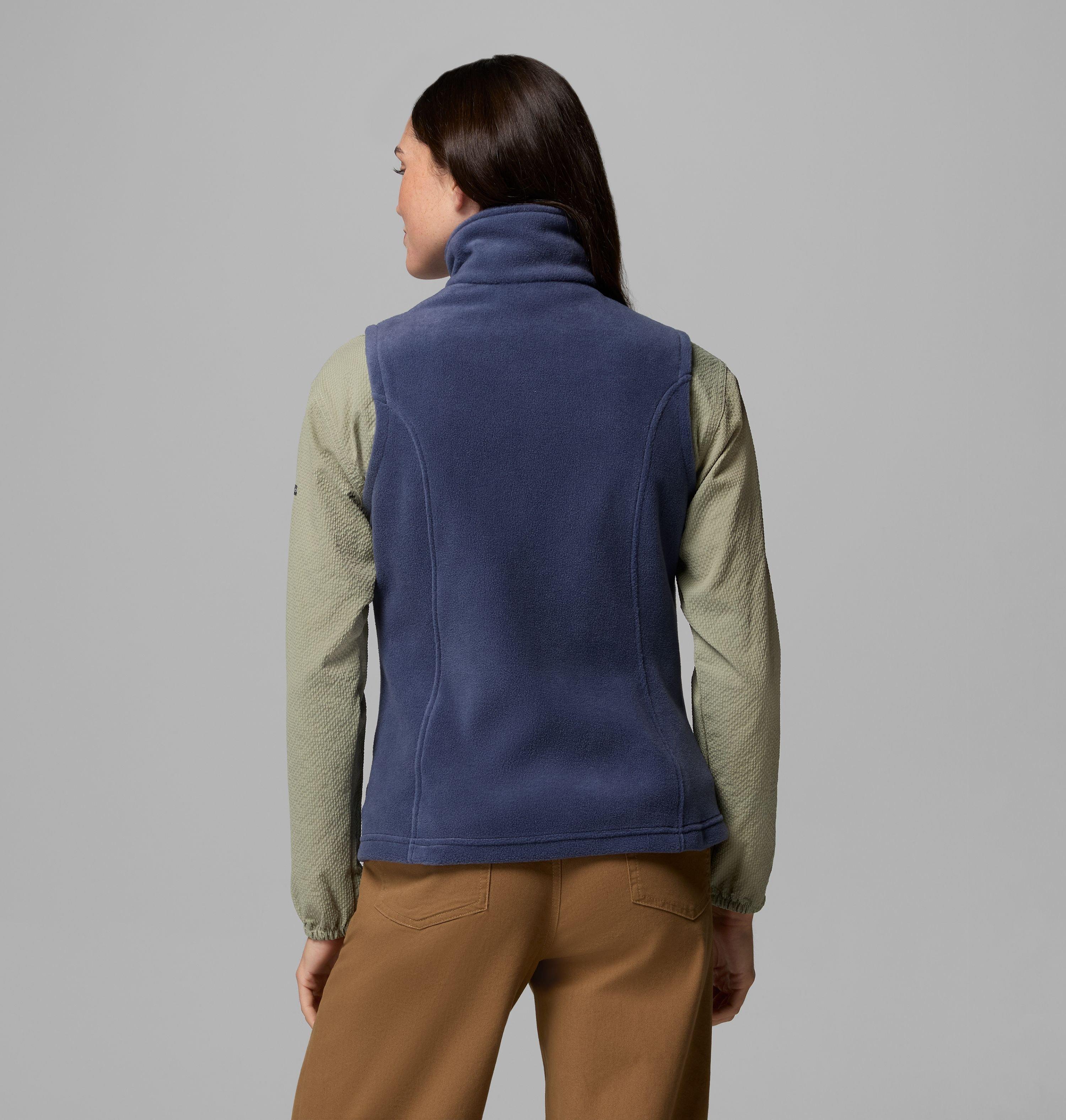 Fleeceweste COLUMBIA "Benton Springs Vest", Damen, Gr. XS (32), blau (nocturnal), Fleece, Obermaterial: 100% Polyester, Westen Fleeceweste, atmungsaktives Material, schnell trocknend, wasserabweisend nocturnal XS (32)