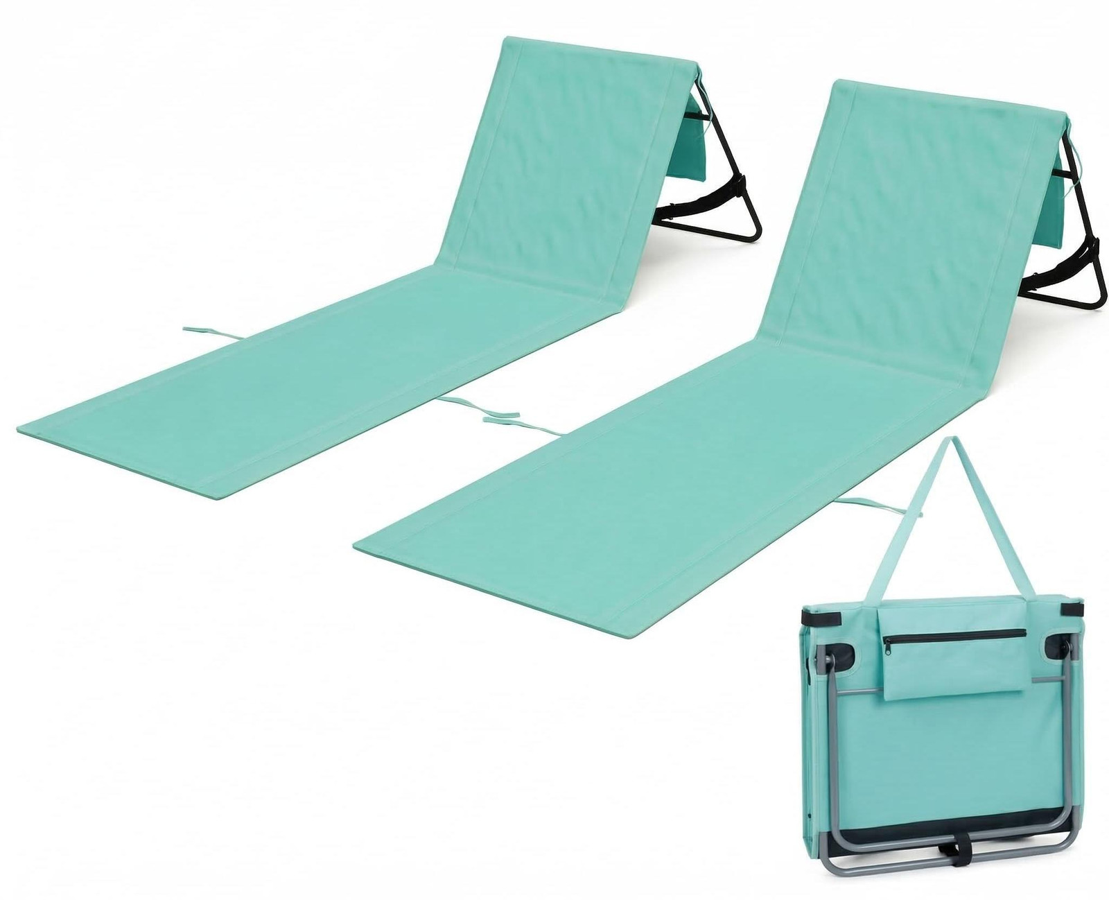 Set van 2 inklapbare strandstoelen voor volwassenen