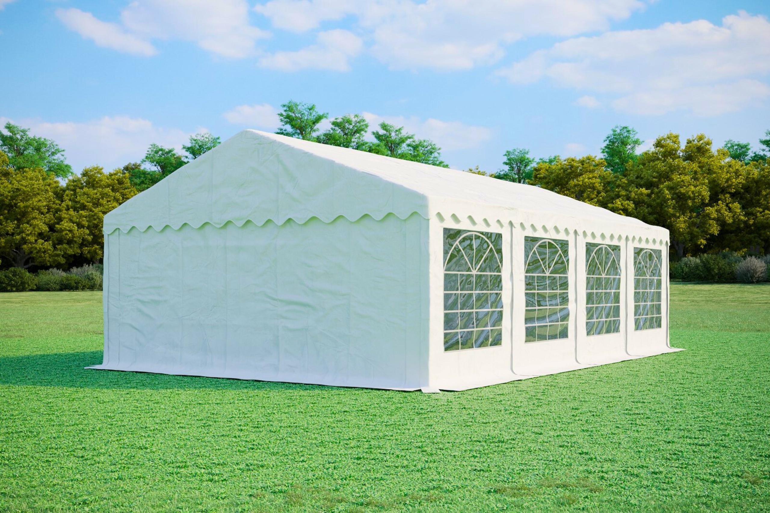 Partyzelt 5x8m - PVC Standard Feuerfest - Weiß
