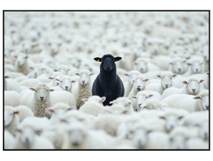 Alubild Black Sheep Gerahmt image LAND