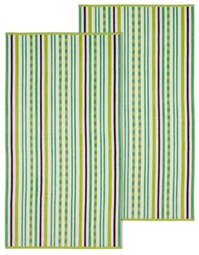 Superior 100% Cotton Stitch Stripe Textured Oversized Beach Towel (Set of 2)