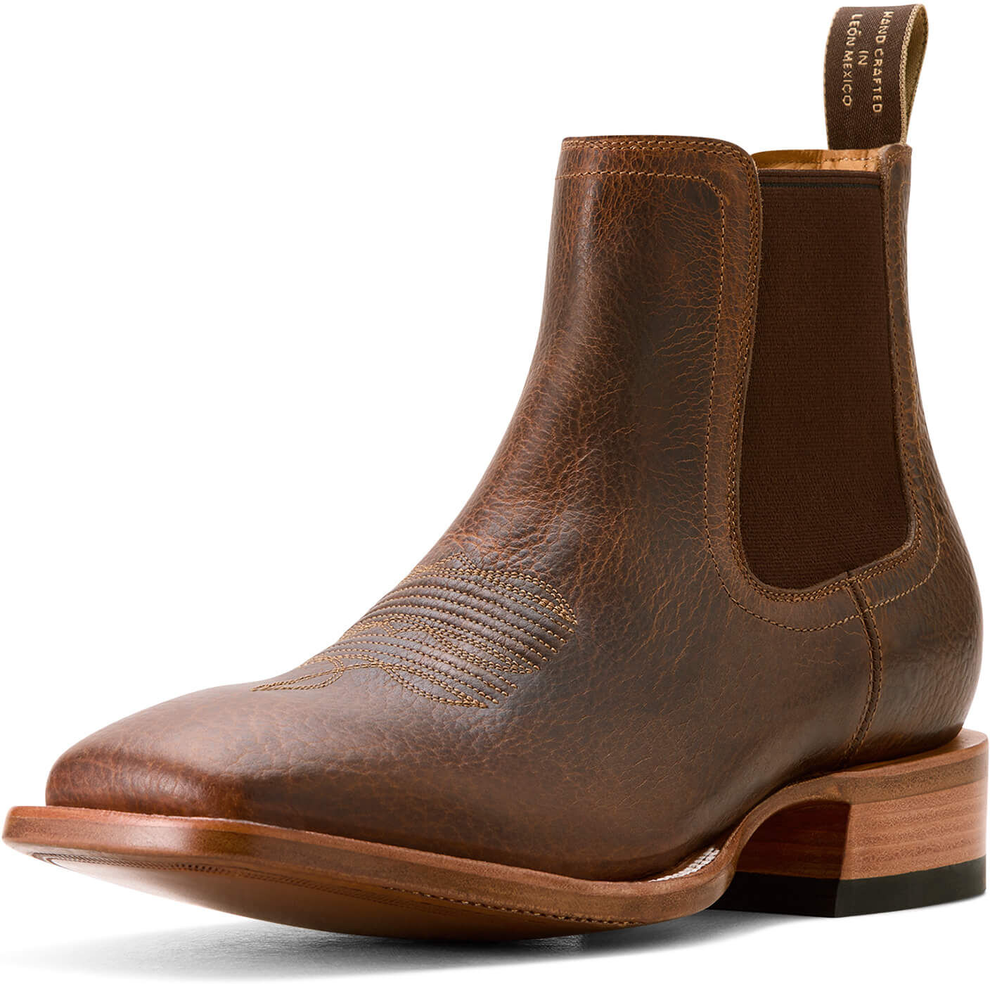 Men's Bench Made Younger Cowboy Boots in Earth Brown Bison Leather, Size: 7 EE / Wide by Ariat