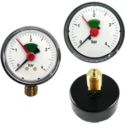 Manometer 3/8" für geschlossene Anlagen, ABS-Gehäuse, rote Marke 2,5 bar