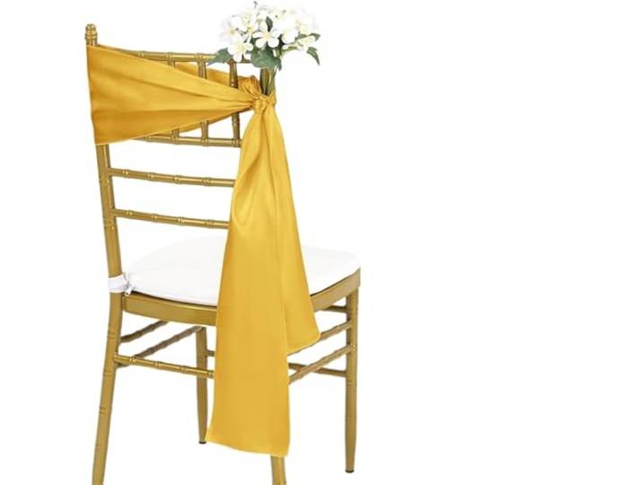 Stuhlschleifen für Hochzeiten 10/50 stücke Satin Stuhl Schärpen Bogen Hochzeit Knoten Band Krawatten for Party Event Hotel Bankett Liefert Hause Dekorationen(Gold,50pcs)