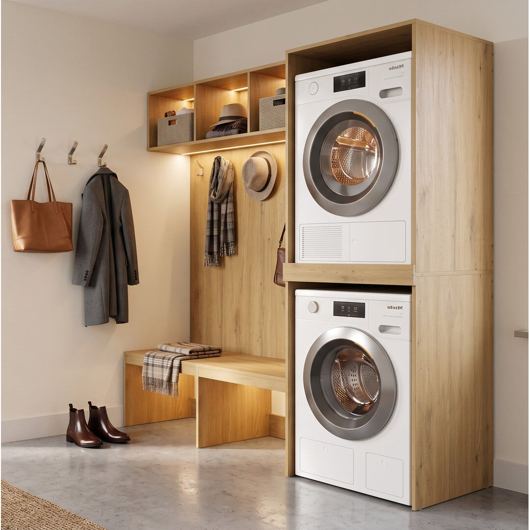 EUWhatsizeEnterprise Manufactured Wood Laundry Room Organiser ARTISAN 180cm H X 64cm W X 64cm D