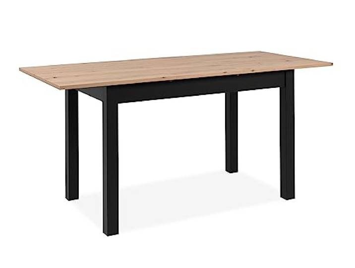 möbelando Esstisch >Coburg< ausziehbar 160cm, Artisan Eiche/Schwarz - 120/160x76,5x70cm (BxHxT)