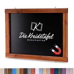 Die Kreidetafel Manufaktur Magnetische Kreidetafel - Magnettafel mit Holzrahmen / Teak 60x40cm