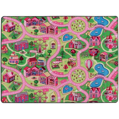 Kinderteppich "Spielteppich SWEET CITY, Made in Belgium", bunt, B:140cm H:5mm L:200cm, Polyamid, PRIMAFLOR-IDEEN IN TEXTIL, Teppiche, Kinderteppich, Straßen-Teppich, Straßenbreite ca. 9 cm, Kinderzimmer