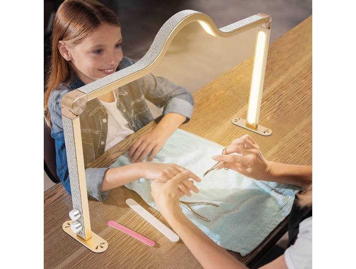 Lumière demi-lune pour bureau, lampe technique pliable pour ongles, luminosité réglable, lampe LED pour cils, beauté, cils, tatouages