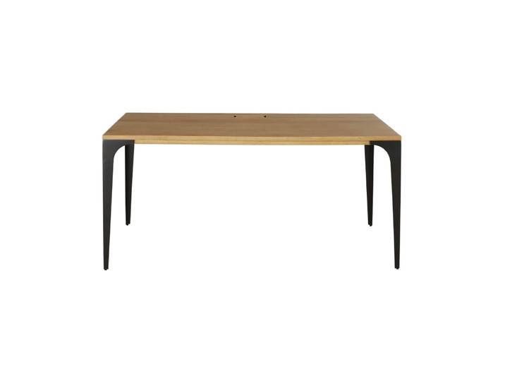 Professioneller Schreibtisch aus Mangoholz und schwarzem Eisen, L160