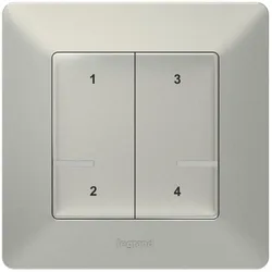 Legrand 752368 Valena Life with Netatmo Szenentaster 4-fach, Farbe: Aluminium