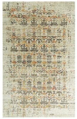 NAVATEXTURA Infinity Beige, Brown, and Apricot Medallion Wool Rug