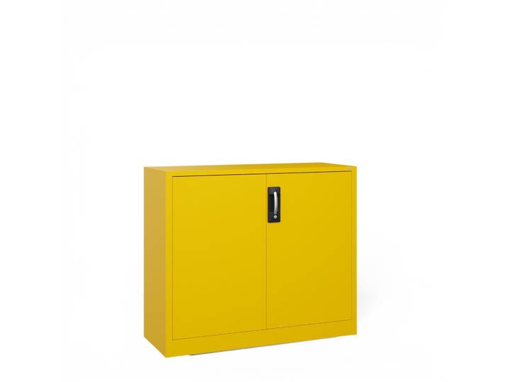 C+P Acurado Metal Cabinet, Yellow, with key, 120 x 100 x 40 cm, New - Also perfect as a filing cabinet