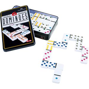 small-foot Domino 3494, Doppel-Sechs Color Dot, ab 6 Jahre, 2-4 Spieler, 28 Steine
