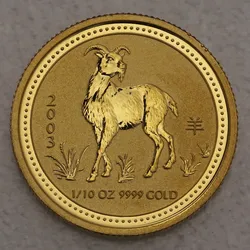 Goldmünze 1/10oz "Ziege" 2003 Lunar I – Year of the Goat (Australien)