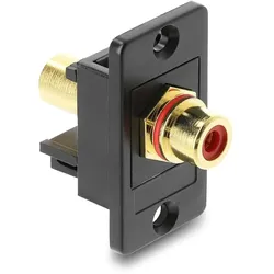 DELOCK Panel Mount Cinch Bu.zu Cinch Bu.vergold. rot/schwarz
