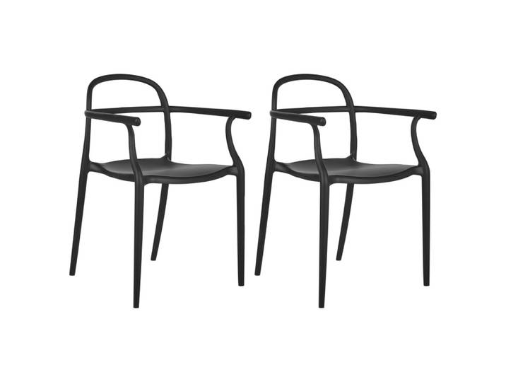 GARTENSTUHL 2er-Set Schwarz Vidor