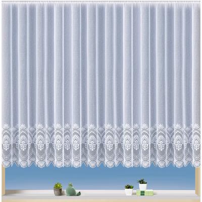 Gardine WECKBRODT "Napoli", Weckbrodt", weiß, B:900cm H:160cm, Polyester, Gardinen, Gardine, jacquard, gebogt, Bordüre, Sockel