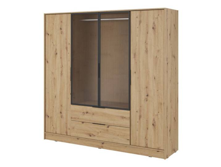 Sepro Meble Schrank Artisan Eiche Elly Geräumig, Mehrfarbig, 206x200x51 cm, Schlafzimmer, Kleiderschränke, Drehtürenschränke