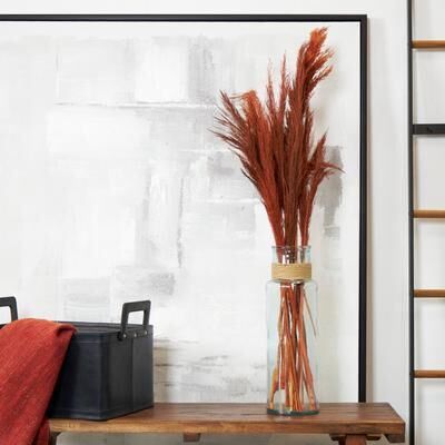 ARCILLA ELEMENTAL Orange Dried Plant Tall Pampas Grass Home Decor Natural Foliage