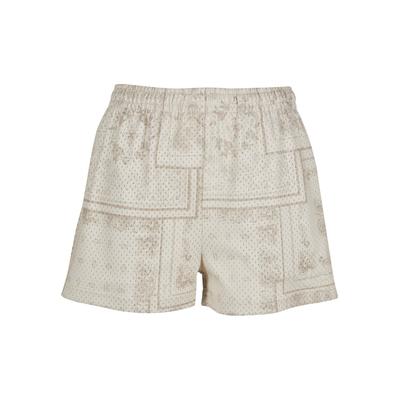 Shorts KARL KANI "Karl Kani Signature Mesh Mini Shorts", Damen, Gr. S, US-Größen, beige, 100% Polyester, normal, Hosen Shorts