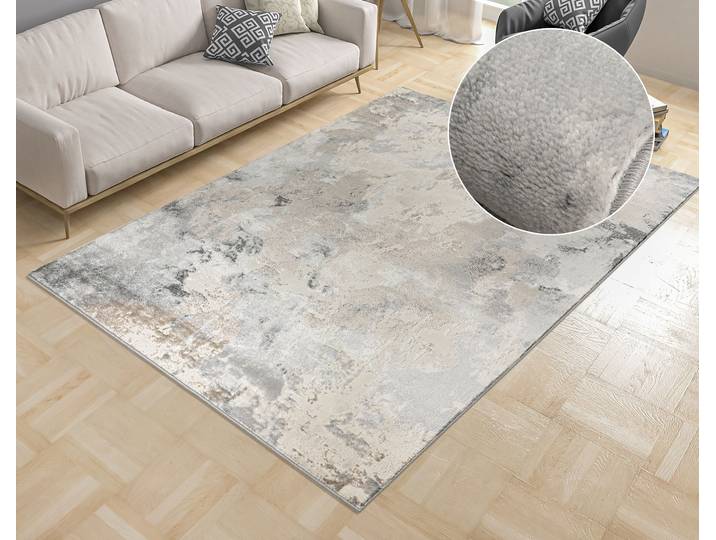 Teppich OTTO HOME Hamar Gr. 4, grau (hellgrau), B:160cm H:8mm L:230cm, Kunstfaser, Teppiche, Teppich, weiche Haptik, Marmor-Optik, modernes Design, Wohnzimmer