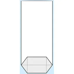 2000 Kreuzbodenbeutel, OPP-Folie 130 x 260 mm, transparent