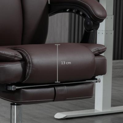 GREATPLANINC Workroom Office Chair Ergonomic Chair with Massage and Retractable Footrest Executive Chair Vanity Chair Swivel Chair,Brown