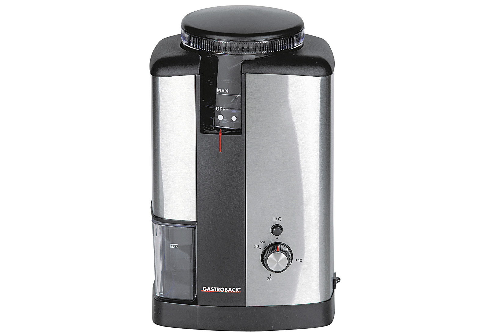Gastroback Design Koffiemolen Advanced met Conische Maalschijven, Zilver en Zwart