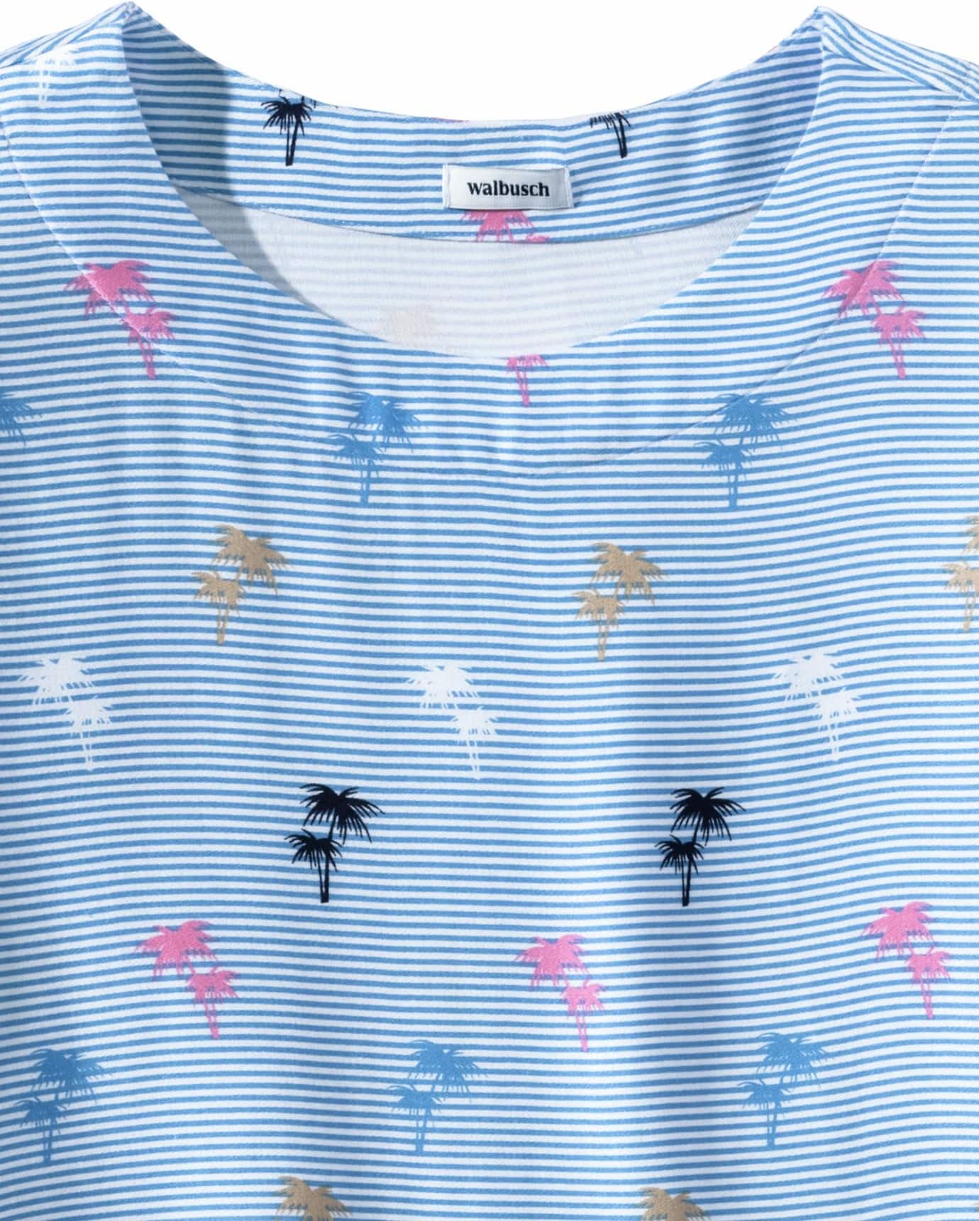 Walbusch T-Shirt-Bluse Extra Leicht, normale Größen, Farbe Blau, 52, extra leicht weichfließend Damen