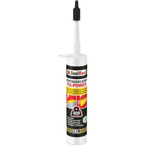 IsolBau Montagekleber Fix-Power, für innen & außen, 480g, Baukleber, extra stark, schnellhaftend, flexibel, weiß
