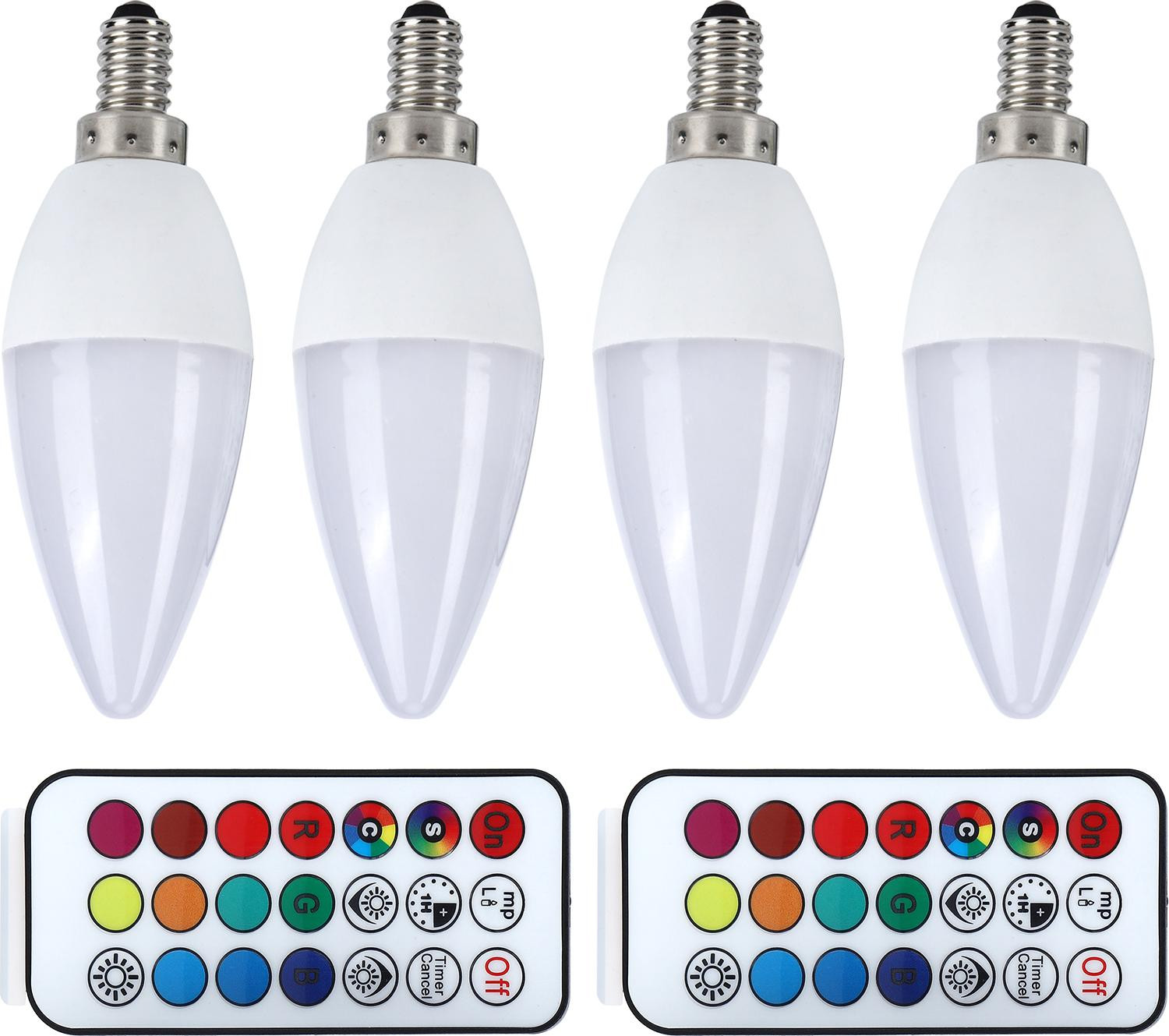 Cocosity 3W RGB LED-gloeilamp met afstandsbediening, E14, puur wit 6000K