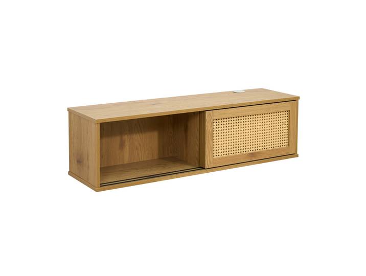 Hängendes Lowboard aus heller Holzoptik, 108 cm, Boho-Stil
