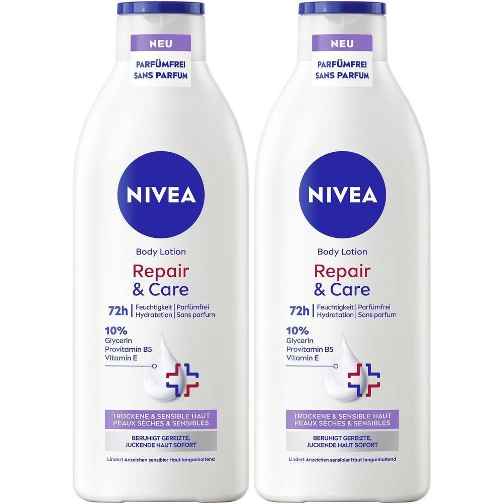 Nivea Repair & Care Body Lotion Parfümfrei 400ml x2 2x400 ml